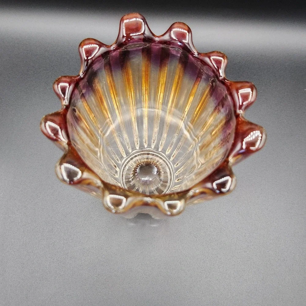 Vintage Beautiful Iridescent Federal Glass Vase - Picture 5 of 7